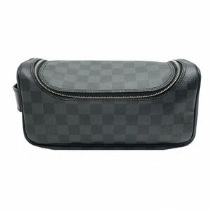Louis Vuitton Cosmetic Pouch Shoulder Bag Damier Graphite Black Toiletry